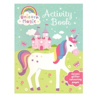 Unicorn Magic Glitter Activity & Colouring Book with Glitter Poster Mazes Puzzles Word Searches & Mo