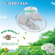 1YEAR WARRANTY 40CM/16" AUTO FAN 360º OSCILLATION ROUND COOLING/ORBIT FAN WITH REGULATOR/ KIPAS SILING PUSING ROTARY