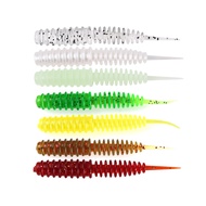 24Pcs/lot Soft Fishing Lure 60mm 1.3g TPR Fake Bait Worm Soft Baits Needle Tail Floating Wobblers