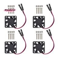 4PCS Brushless CPU Cooling Fan Heatsink Cooler Radiator 3.3V 5V for Raspberry Pi4 Pi3 B+, Pi 3, Pi 2