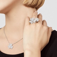 VCA18K gold clover Necklace Frivole series 18K yellow K gold white K gold rose gold diamond collar b
