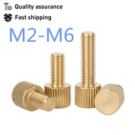 Brass Knurled Hand Screw Bolt M2-M6 Small Flat Head Hand Screw Screw Cylindrical Head Screw M2M2.5M3