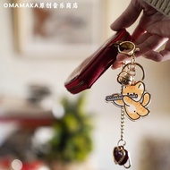 现货猫咪乐器铃铛钥匙扣小挂件钢琴大小提琴吉他长笛古筝小提琴礼物Cat musical instrument bell keychain small pendant piano big huiquans