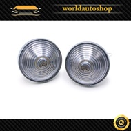 Round Side Dimmer Wire Type 2pcs White Lens Jeep Willys CJ3 CJ5 CJ6 CJ2A CJ3A CJ3B Year 1945-1975