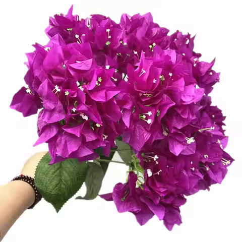 One Silk Bougainvillea Bouquet Flower for Wedding Floral Decoration Five Forks Artificial Bougainvil