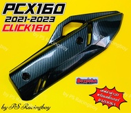 กันร้อนท่อ PCX160 2021-2025 Click160 Giorno Click160i เคฟล่าดำ5D พร้อมสติ้กเกอร์3M อย่างดี(BAZOOKA) 