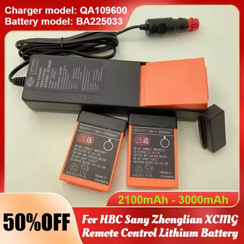 2100mAh-3500mAh BA225030 RC Lithium Battery for HBC Sany Zhonglian XCMG Cranes Pumps Replacement Acc