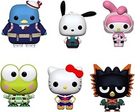 Funko Pop! Animation: Sanrio/My Hero Academia - BadtzMaru-Katsuki, Hello Kitty-All Might, Keroppi-Tsuyu, MyMelody-Ochaco, Pochacco-Deku and Tuxedo Sam-Shoto