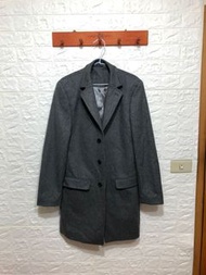 DKNY專櫃厚磅灰色大衣