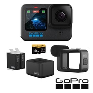 GoPro HERO 12 Black Vlog專業套組 (HERO12單機+Black媒體模組+Enduro雙座充+雙電池+64G記憶卡) 公司貨