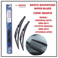 Bosch Advantage Wiper Blade ( 20"/16" ) BA2016 PERODUA MYVI 2005-2011/TOYOTA INNOVA 2005-13/HYUNDAI ATOS