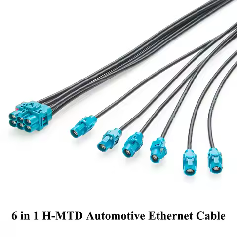 6 in 1 Rosenberger H-MTD Automotive Ethernet Splitter Cable 10Gbps E6K10F-1CAZ5-Z to E6K10A-1CAZ5-Z 