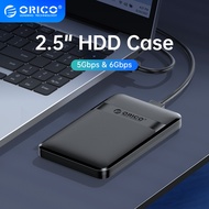 ORICO HDD Case 2.5 Inch SATA to USB3.0/Type-C HDD Enclosure 6Gbps Max USB-C External SATA HDD Enclosure Support Auto-Sleep