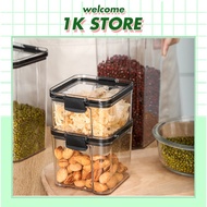 PP Plastic Cereal Box, Cereal Container, Food Container with Super Strong, Super Sealed Lid, Transpa