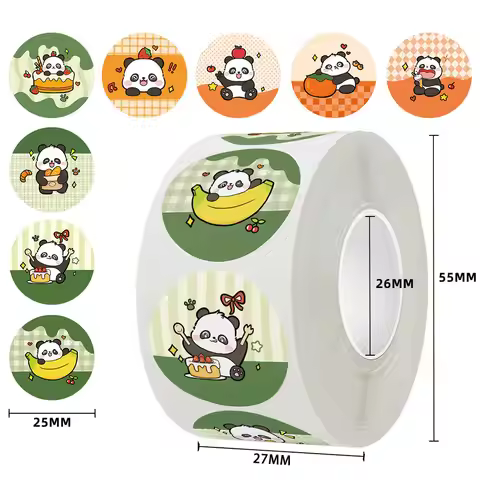 500 Pcs Cute Panda Sticker for Envelopes & Teacher Reward Stickers Round Stickers for Kids Reward,1