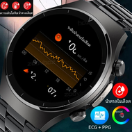นาฬิกาอัจฉริยะสำหรับ Huawei Xiaomi, สมาร์ทวอทช์ตรวจวัดสุขภาพของผู้ชายอัตราการเต้นของหัวใจ ECG + PPG Amoled 360*360หน้าจอ HD มีบลูทูธโทรได้2024ใหม่