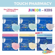 MEDICOS (NEW) HydroCharge Junior 4ply Surgical Face Mask has LOGO embossment (Assorted Color) 50’s