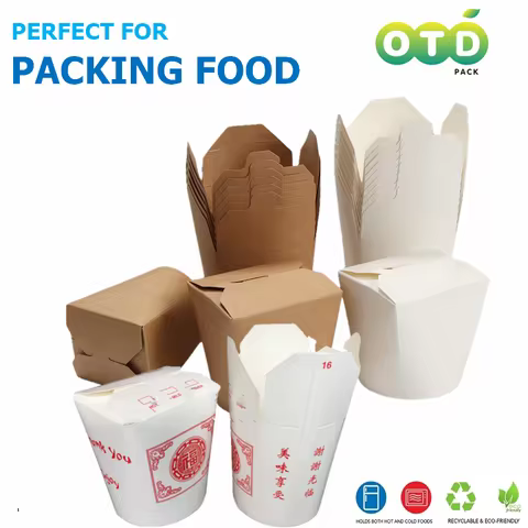 20/40/80Pcs Pack Chinese Disposable Take Out Food Containers -Leak and Grease Resistant- PartyFavor 