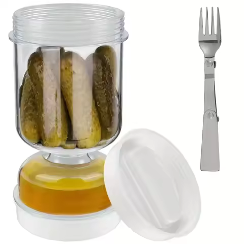 Pickle Jar Pickle Container Pickle and Olive Hourglass Jar Juice Separator Jar with Airtight Lid for