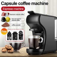 3-in-1 Espresso Coffee Maker Capsule/Ground Coffee, Nespresso/Dolce Gusto Coffee Machine