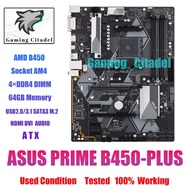 USED PRIME B450-PLUS Motherboard AMD B450 Socket AM4 DDR4 M.2 ATX Ryzen HDMI DVI Tested