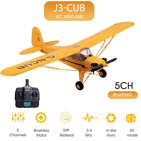 News Park10 J3-CUB RC Airplane RTF EPP RC 1406 Brushless Motor WLtoys A160 Upgrad 3D/6G System 650mm