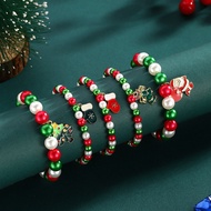 Christmas Colorful Beaded Bracelet Ladies Elastic Girlfriends Friends Friends Bracelet Gift Ready st