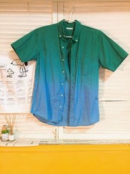🔆古著🔆sala mola-綠藍漸層古著襯衫#海龜