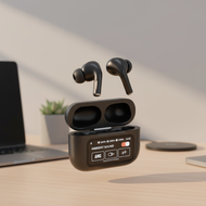 Black Color Wireless Bluetooth Headphones - HIFI Sound Earphones with EQ, Waterproof, Transparent Mo