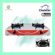 Chelstar Table-Top Infrared Double Burner Gas Cooker Gas Stove CGC-222K (Stainless Steel)