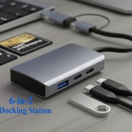 KEBIDUMEI 6-Port USB-C Dock: USB 3.0, SD/TF/CF Card Reader, OTG & USB Splitter KEBIDUMEI 6-Port USB-