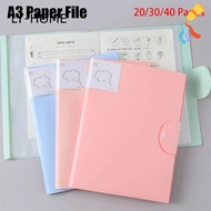 LIAOYING 1Pcs A3 Paper File Folder, Office Supplies Picture Album A3 Document Bag, 20/30/40 Pages St