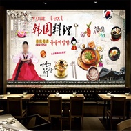 Custom Korean style bbq Background  Industrial Wallpaper mural 3D Hand-Korean Theme Restaurant Lands