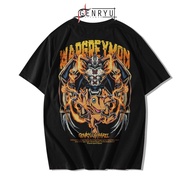 T-ShirtGenryu Agumon Evolution Wargreymon Anime Digimon Combed Cotton T-Shirt 24s S-5XL