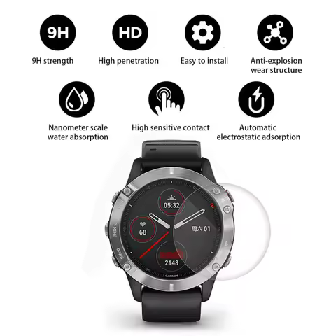3pcs For Garmin Fenix 6S 6 6X Pro 5S 5 Plus Tempered Glass Premium Screen Protector Film Fenix 7S 7 