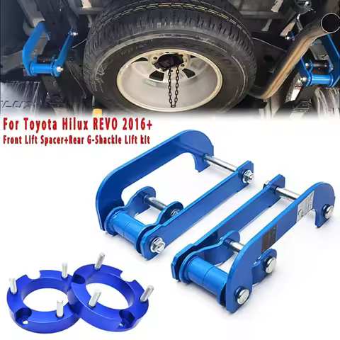 32mm Car Front Strut Spacer & Extended 2" Rear Comfort G-Shackle Lift Rear Leaf Spring Kit For Toyot