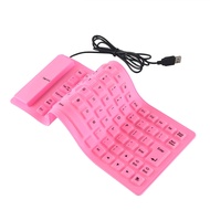 Foldable Silicone Wired Silent Keyboard, 85-key Portable Soft Rubber Lightweight Waterproof USB Roll