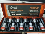 ชุด บล็อกเดือยโผล่ KOCHE [ โคเช่ ] TORX . ยาว -  80 mm สั้น 9 Pcs. / Set. [ T15 - T55 ] หัวจีบ