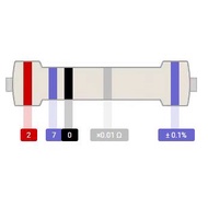 Metal Film Resistor DIP 1/4W Color Ring 0.1% Precision 2.7 R/3R/3.9 R/4.3 R/4.7 R/5R