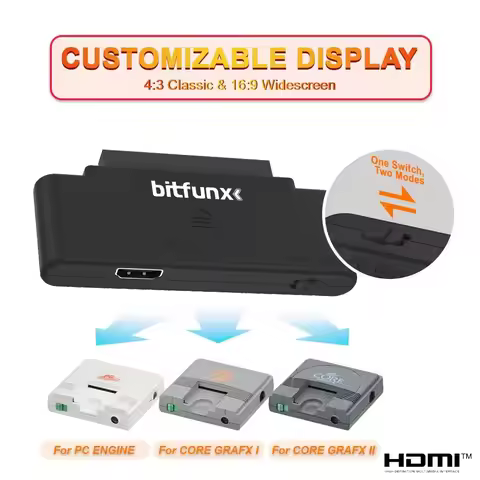 BitFunx RGB To 1080p HDMI™ Adapter For PCE PC Engine Console Support 16:9&4:3 Switching Video Convet