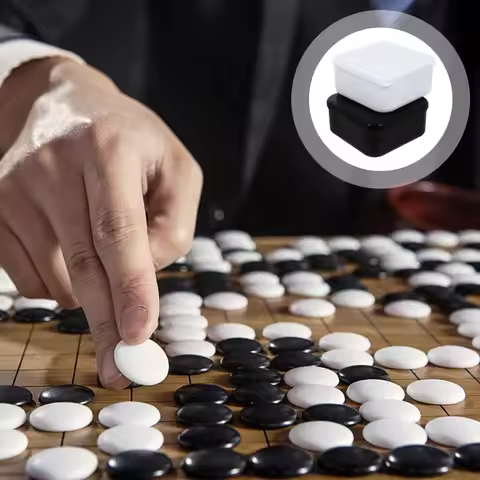 2Pcs Empty Go Chess Piece Storage Box Plastic Chess Pieces Boxes for Go Game Supplies Organizing Sto