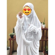 Mukena terusan sutra blitz motif coret bintik / Fashion muslim wanita