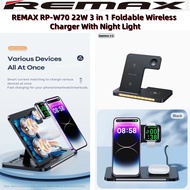 REMAX RP-W70 22W 3 IN 1 WIRELESS CHARGER WITH NIGHT LIGHT - BLACK