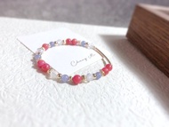 薔薇輝石、坦桑石、月光石 天然石手鍊