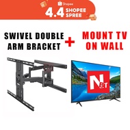 Include install TV WALL MOUNT SWIVEL DOUBLE ARM BRACKET WITH INSTALLATION ALL BRAND TV SUPPLY BRACKET AND INSTALL