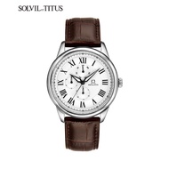 Solvil et Titus W06-03246-001 Men's Quartz Analogue Watch in White Dial and Leather Strap