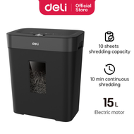 Deli Automatic Paper Shredder Machine Cutter 8/10 Sheets Office Supplies (15L) Black