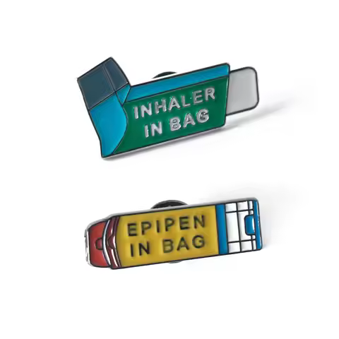 Medical Alert INHALER IN BAG Enamel Pin Brooch EPIPEN IN BAG Badge Brooch for Women Men Lapel Pin Je
