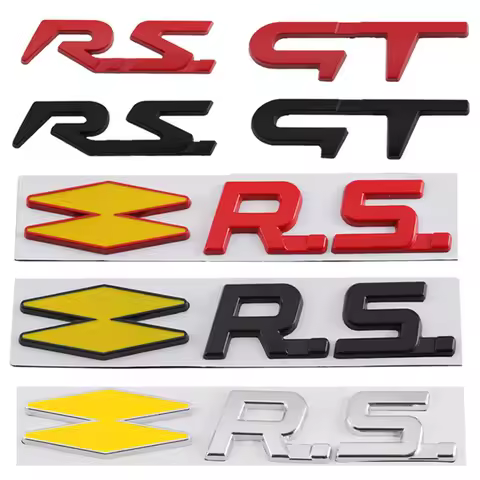 Car Metal GT RS Sport Line Badge Emblem Decals Sticker For Renault Logan Clio Megane 2 3 4 5 Captur 