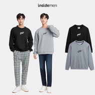 Insidemen men's long-sleeved autumn-winter warm Sweatshirt regluar black and white ISW020W3